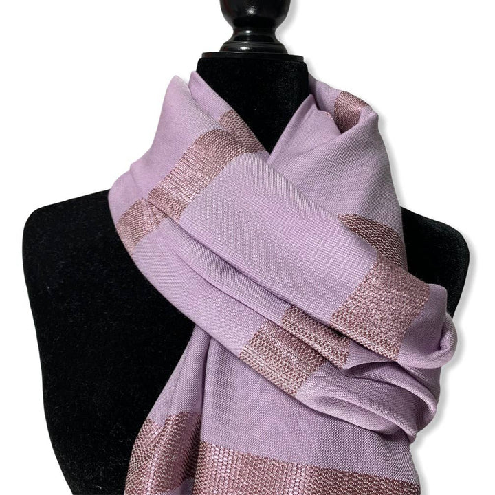 Helyat Handwoven Bamboo Viscose Shawl - Lilac