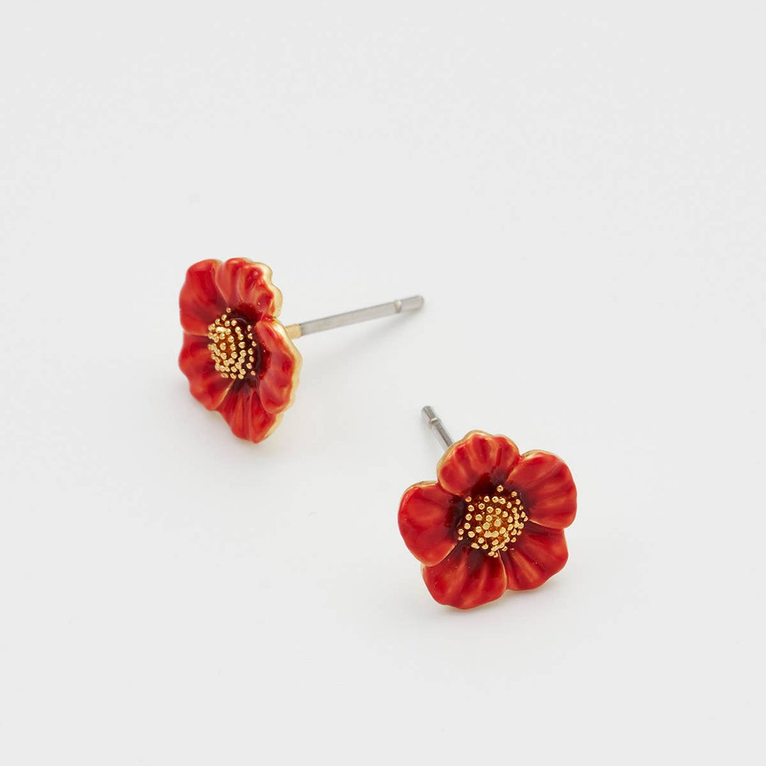 Red Blossom Stud Earrings