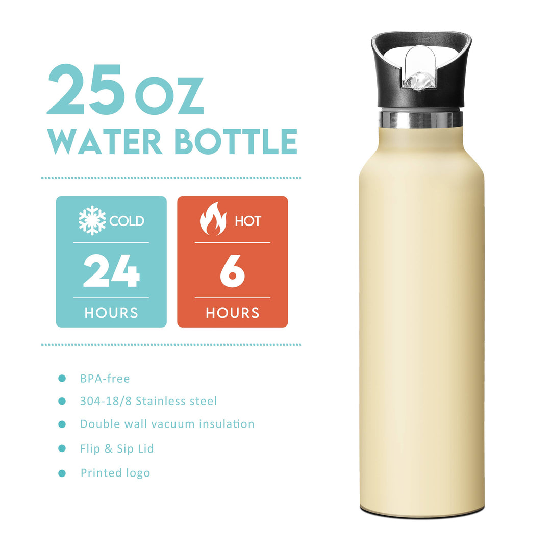 25oz Navy Blue Shark Insulated Stainless Steel Water Bottle with Straw