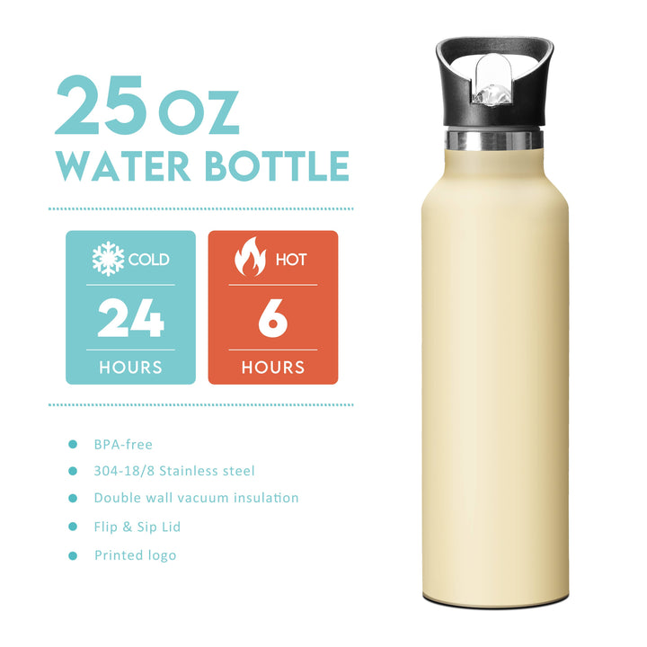 25oz Navy Blue Shark Insulated Stainless Steel Water Bottle with Straw