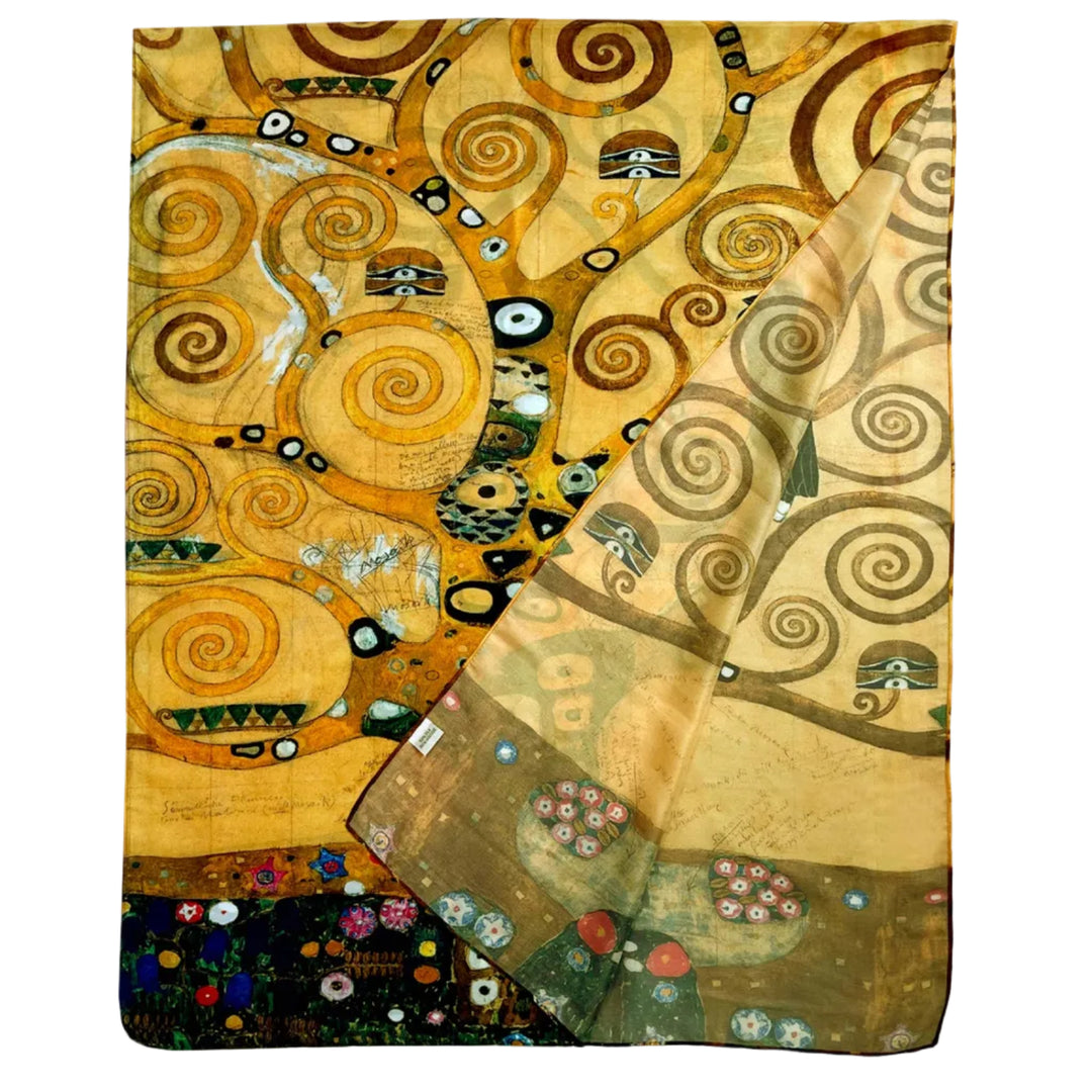 Klimt 'Tree of Life' Detail Print Silk Scarf