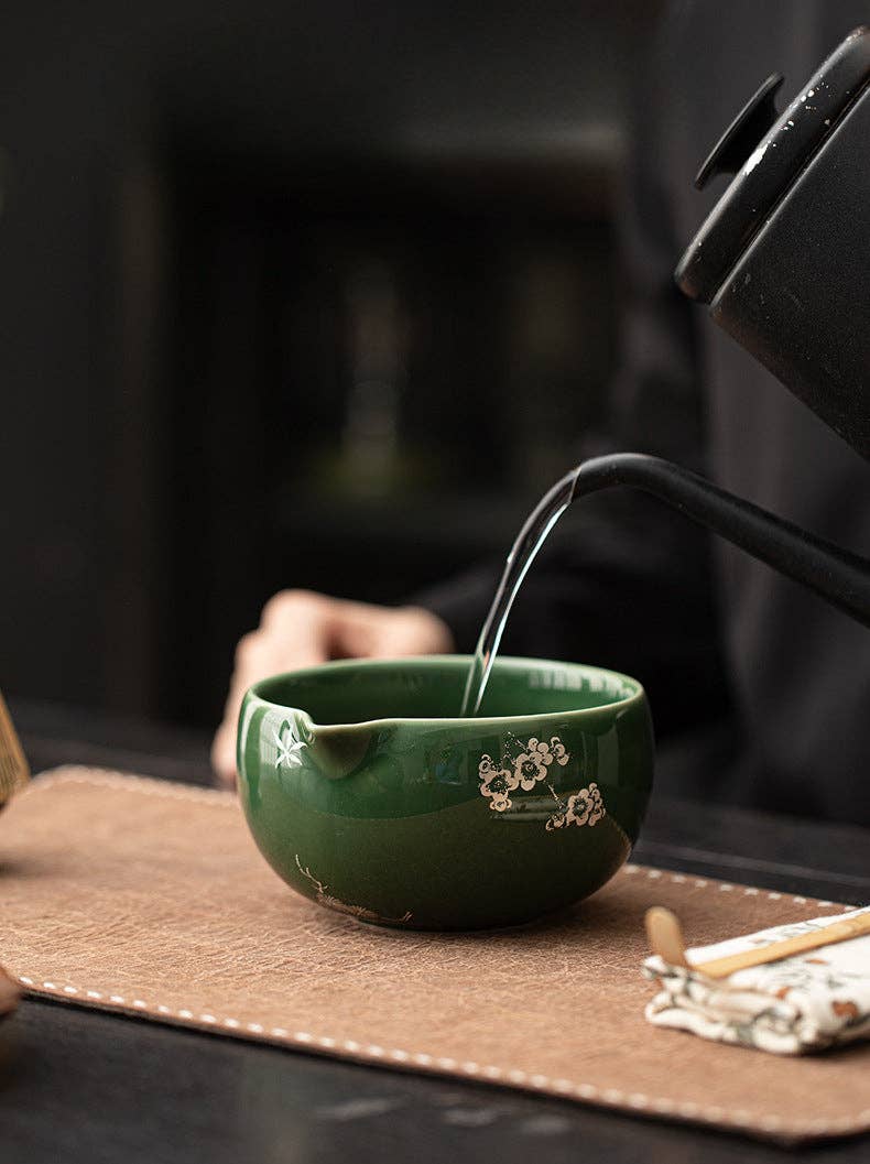 Gohobi Ceramic Matcha Set - Green Flower