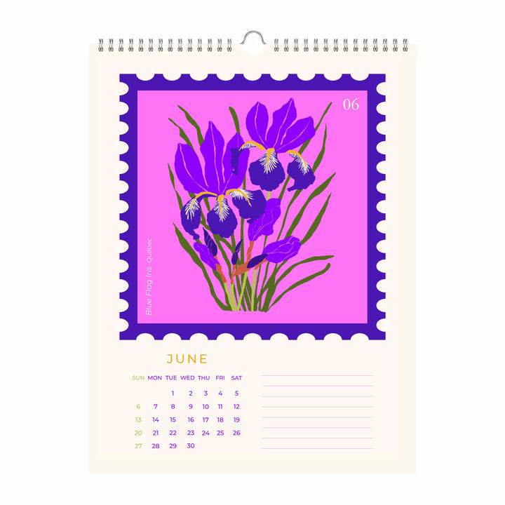 Oh Floral Canada 2027 Botanical Stamp Wall Calendar