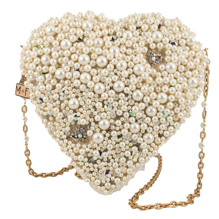 Precious Heart Handbag with Pearls