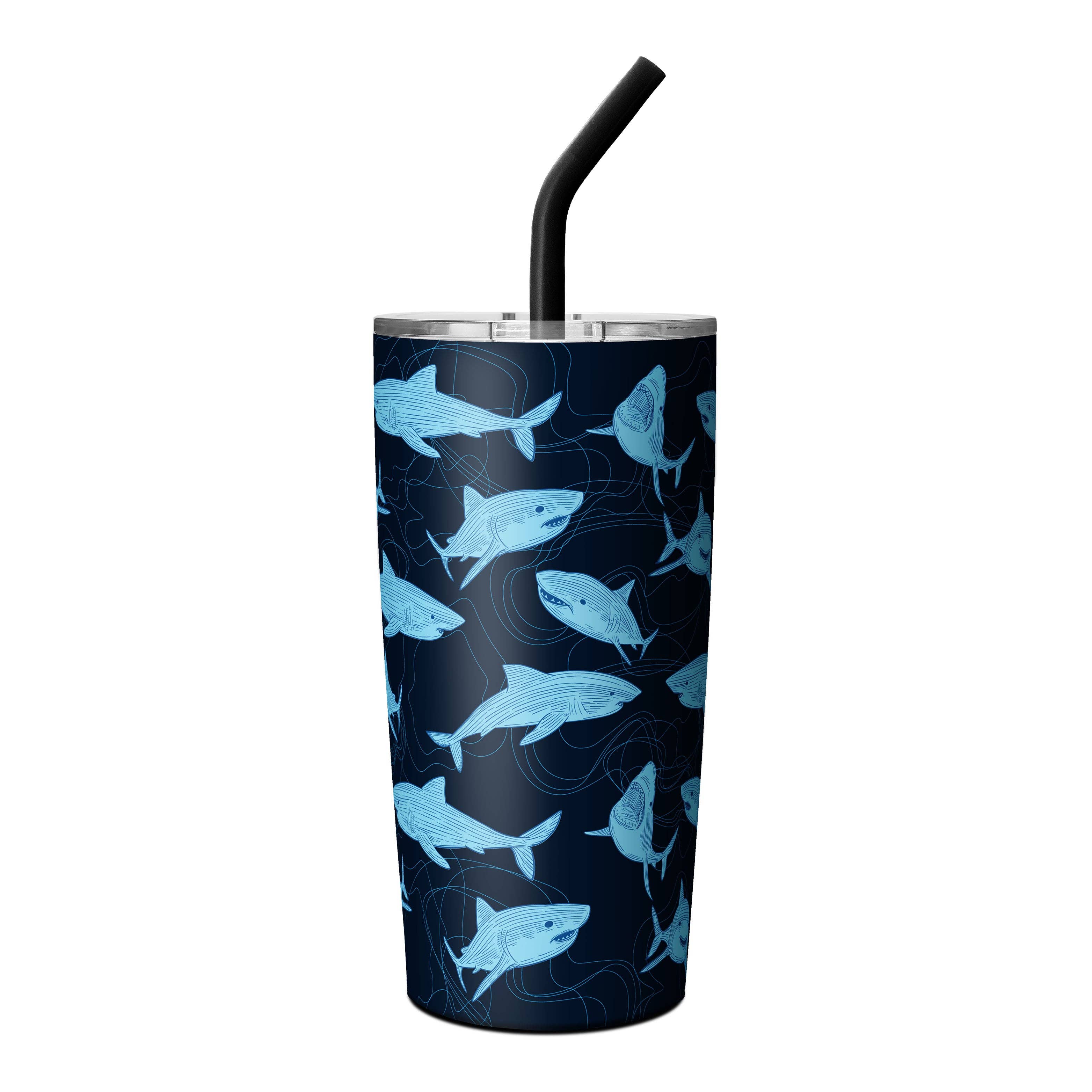 20OZ Stainless Steel Tumbler, Designed With A Shark Pattern – ROM Boutique