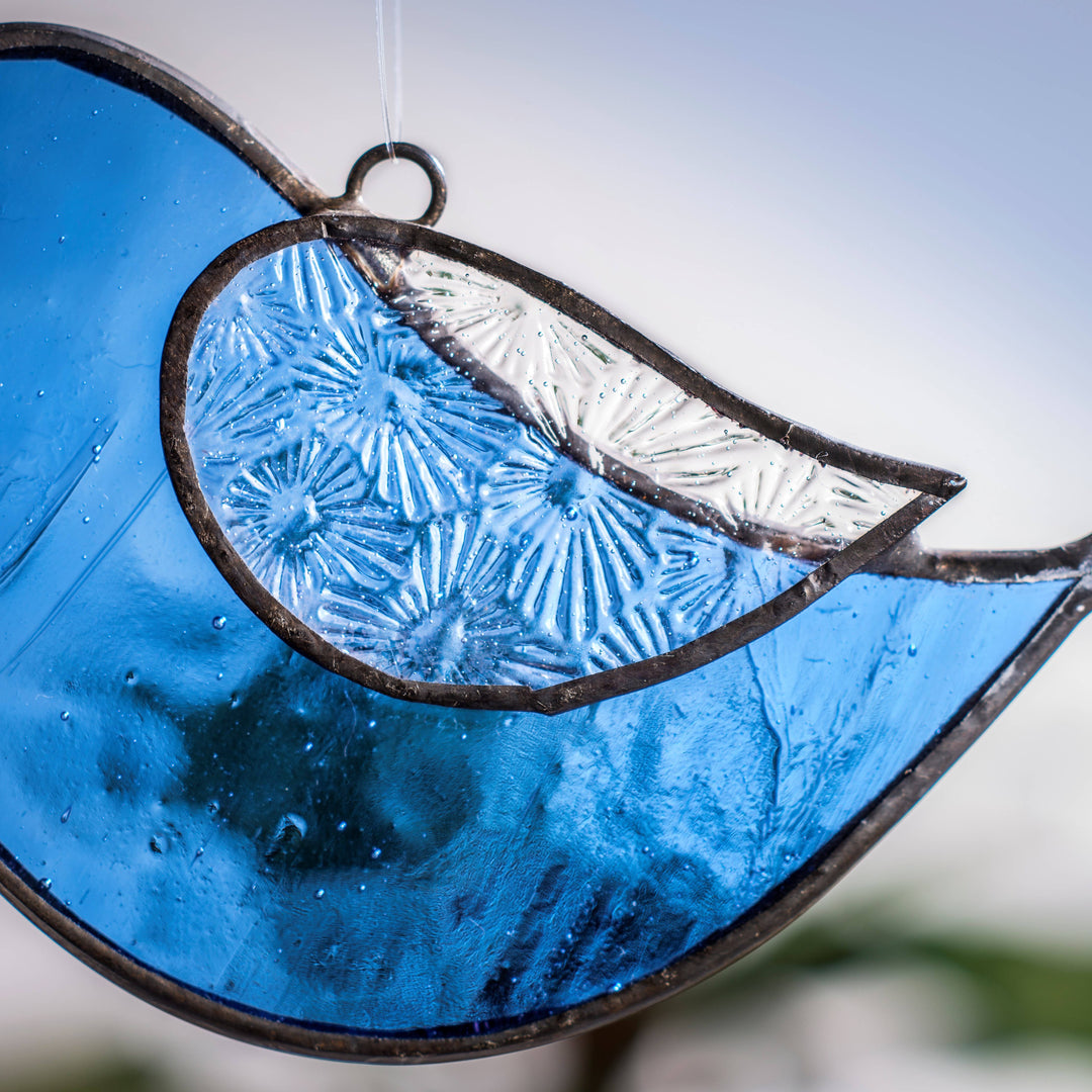 Bird Sun Catcher Ornament J Devlin Glass Art: Blue