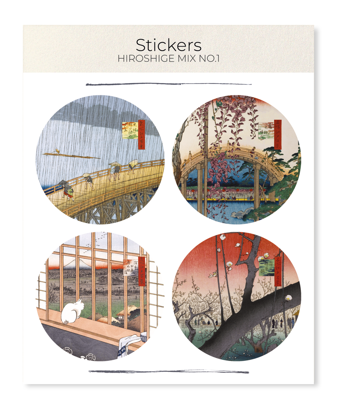 HIROSHIGE MIX NO.1: Japanese Sticker Set