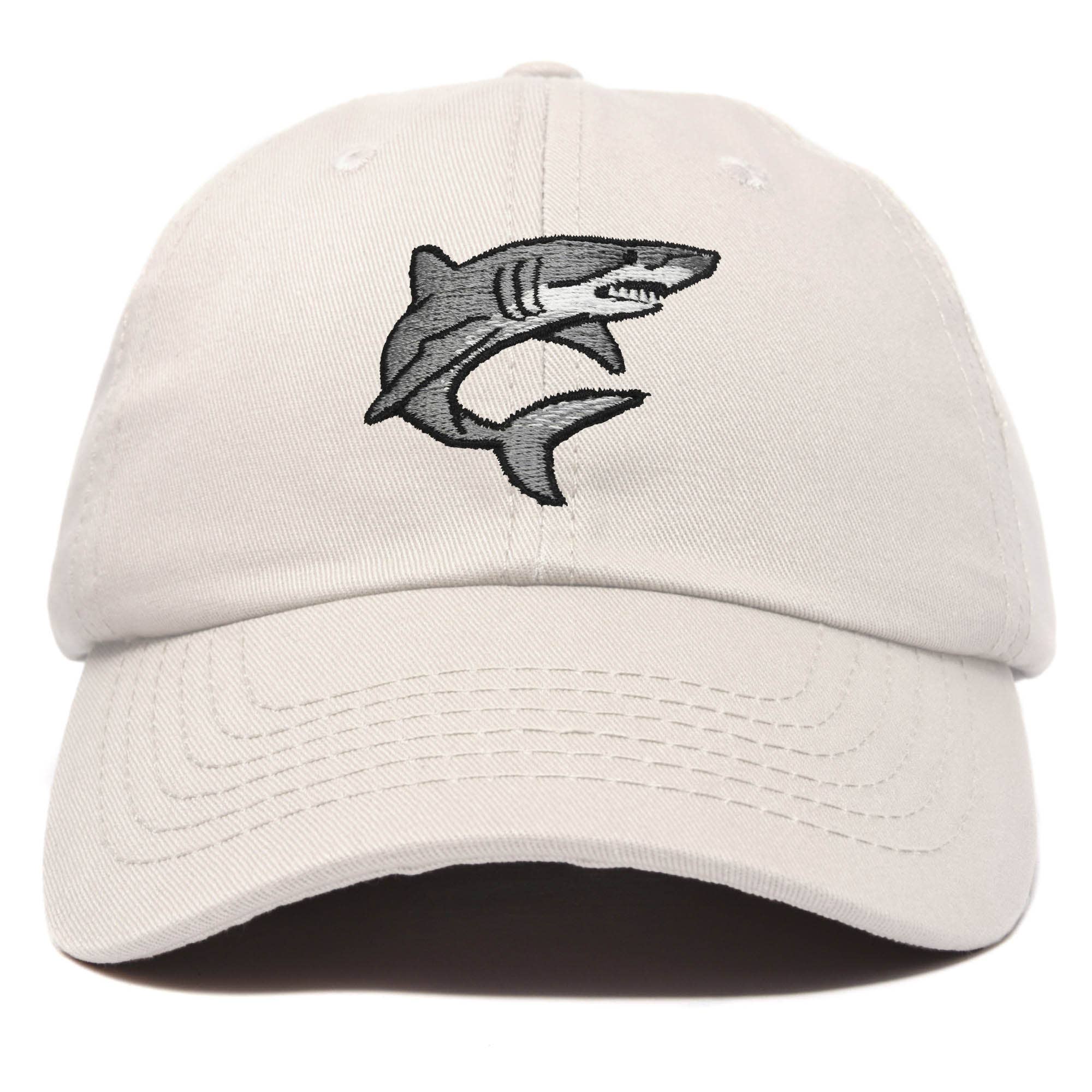 Shark Hat Embroidered Baseball Cap Great White – ROM Boutique