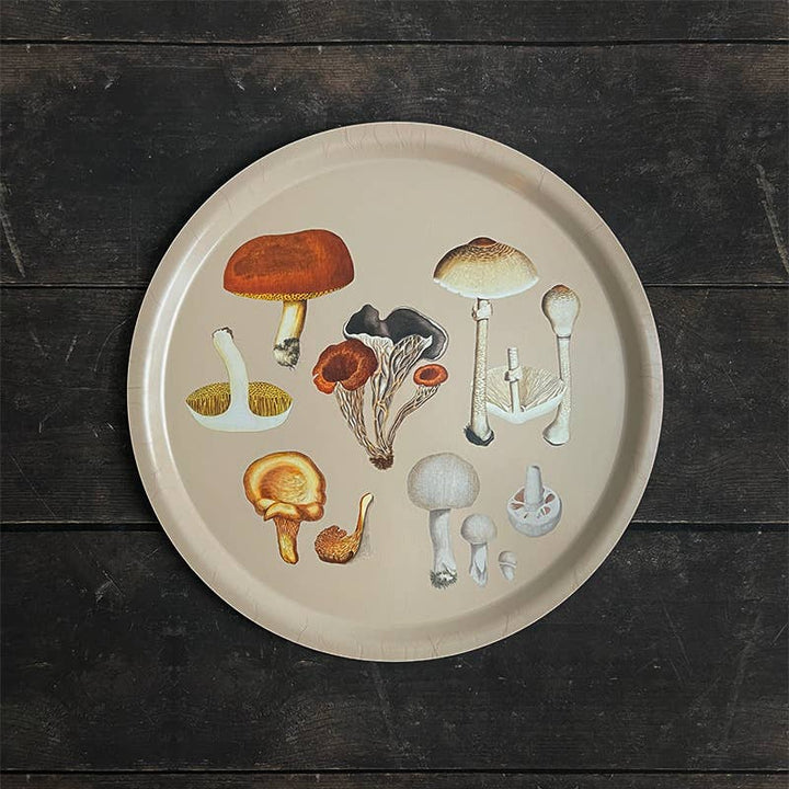Mushrooms birch veneer tray