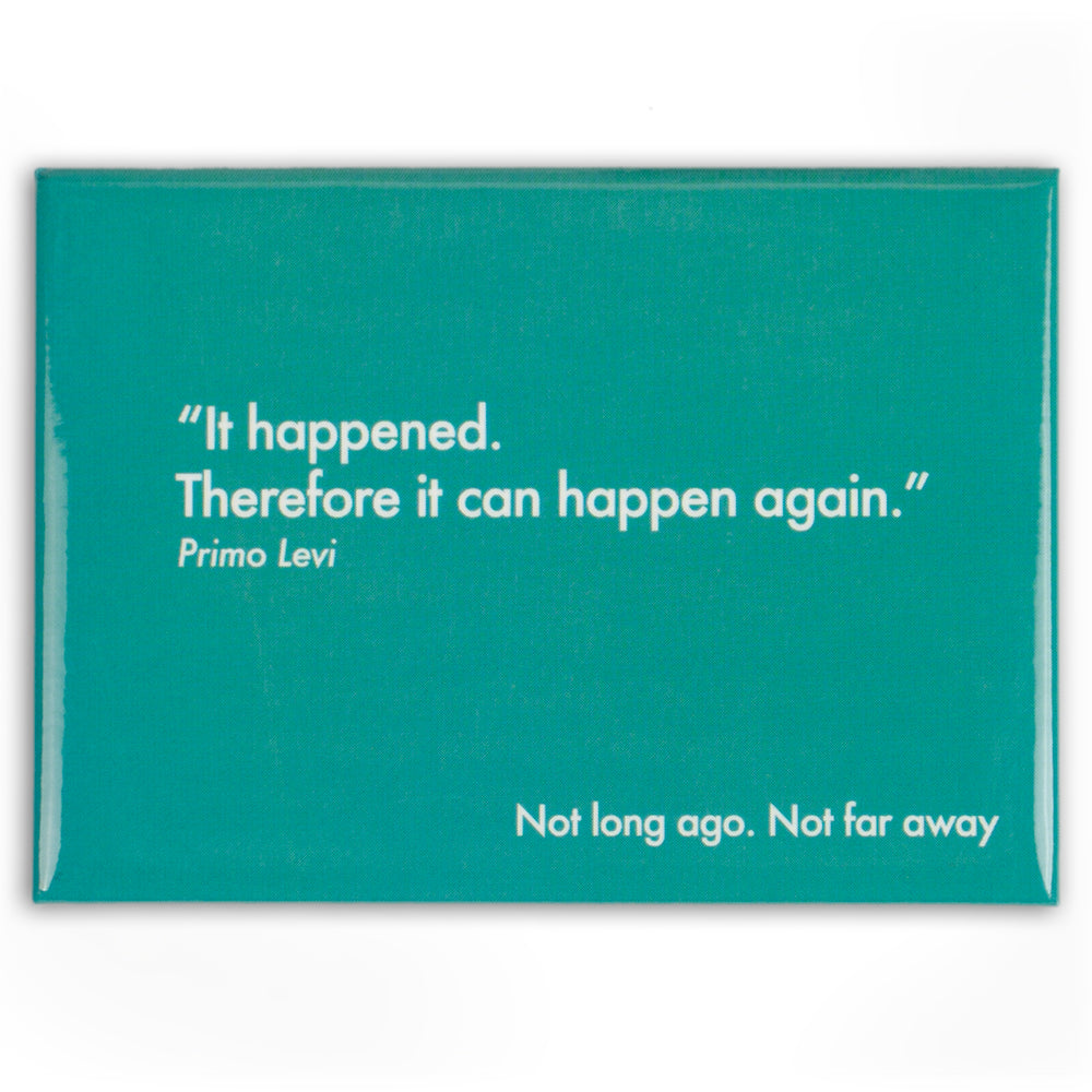 Turquoise Auschwitz Exhibition Quote Magnet