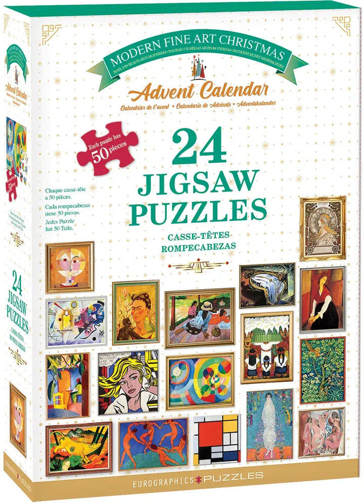 Modern Fine Art Christmas Advent Calendar Puzzles