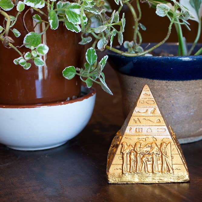 Egyptian Pyramid Gypsum Golden - 3"