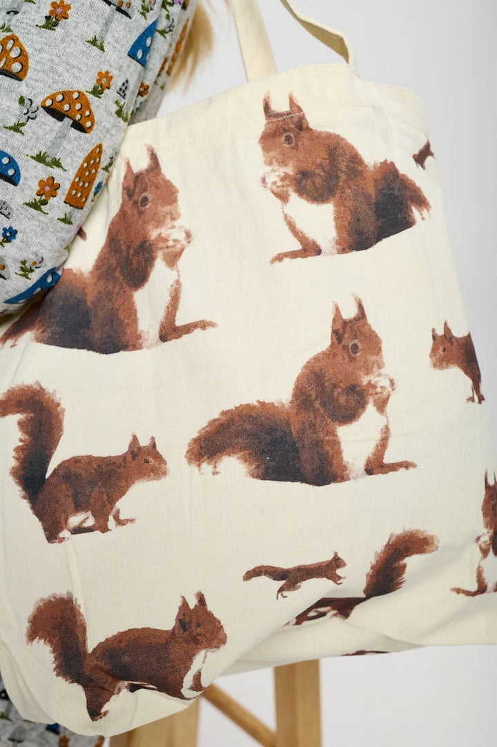 Squirrel Print Tote Bag