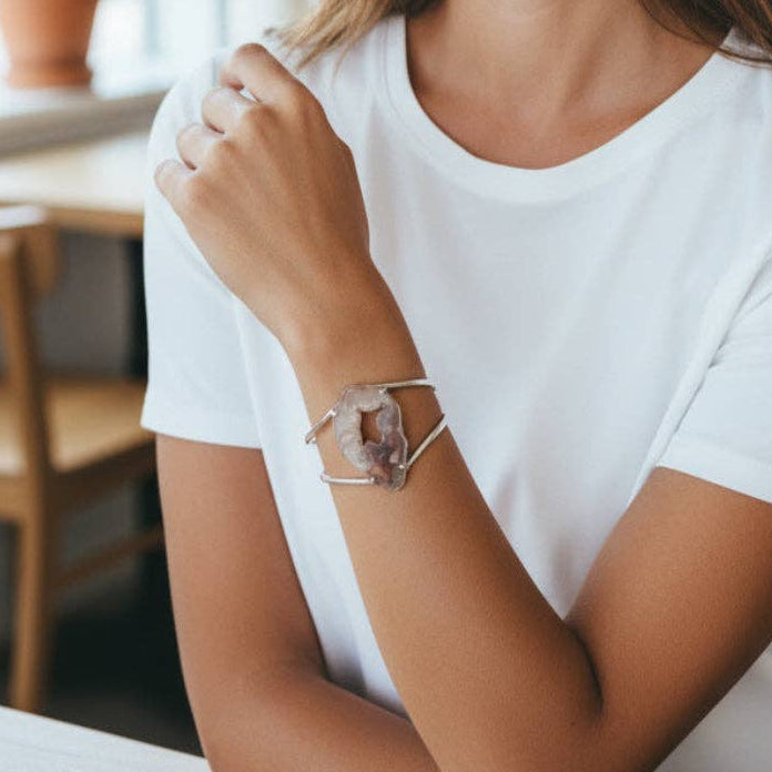 Geode Cuff Silver Plated
