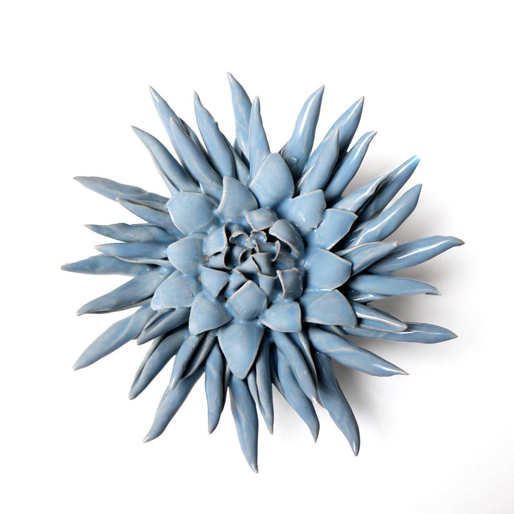 Ceramic Wall Art Blue Flower Blue Large