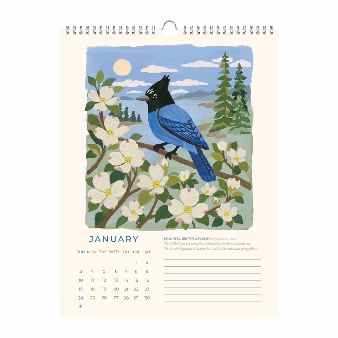 Birds & Blooms of Canada 2027 Wall Calendar
