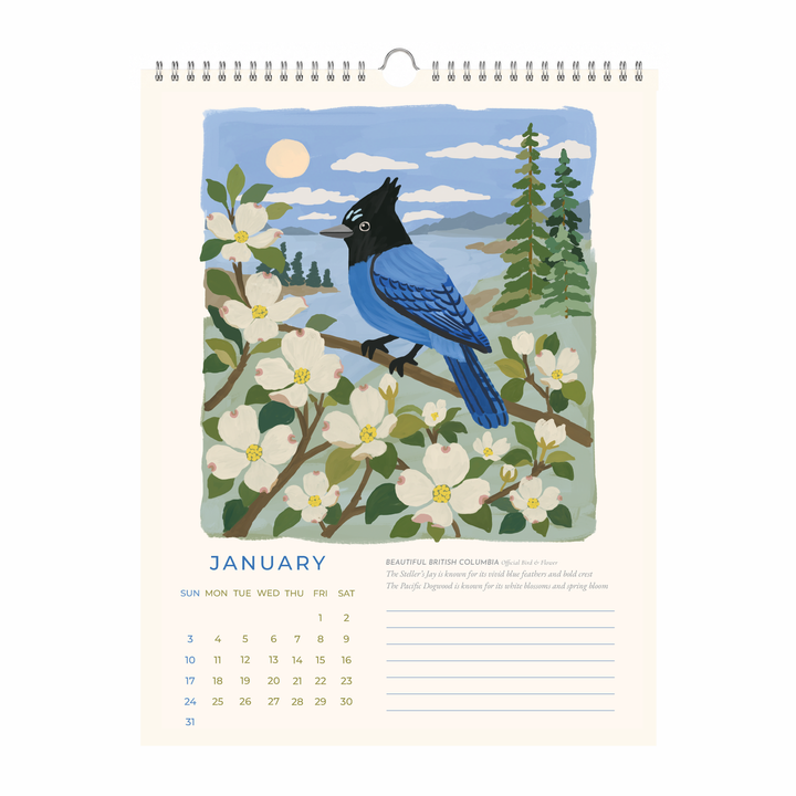 Birds & Blooms of Canada 2027 Wall Calendar