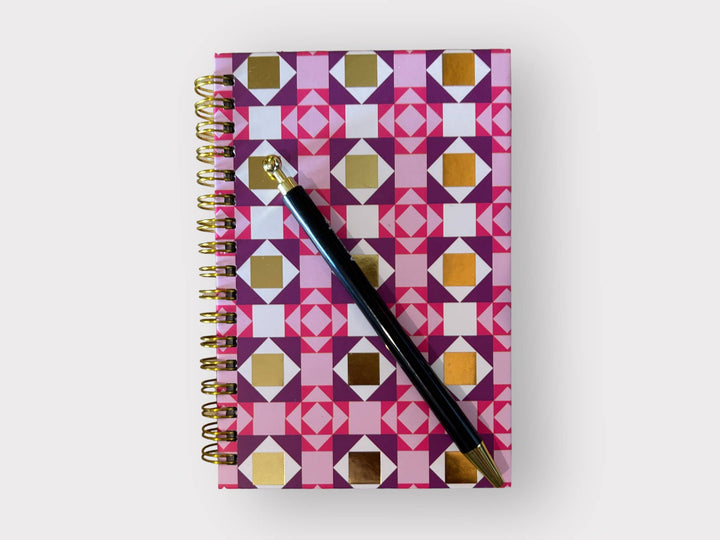 "Quilt Jazz" Spiral Notebook (Pink)