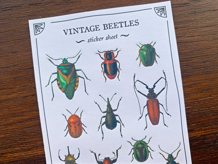Vintage Beetles Sticker Sheet
