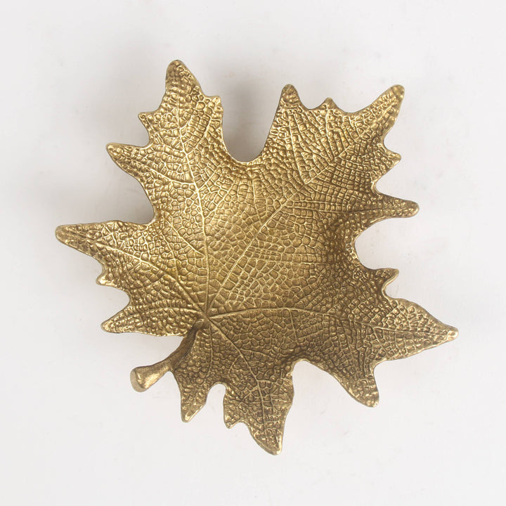 Antique Gold Maple Leaf Jewellery Dish