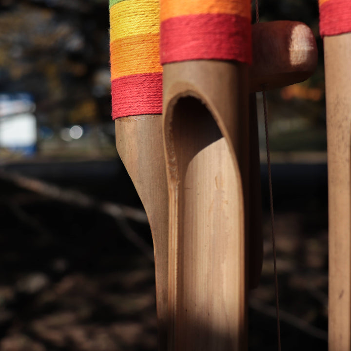 Bamboo Wind Chime with Hand Painted Rainbow Colors