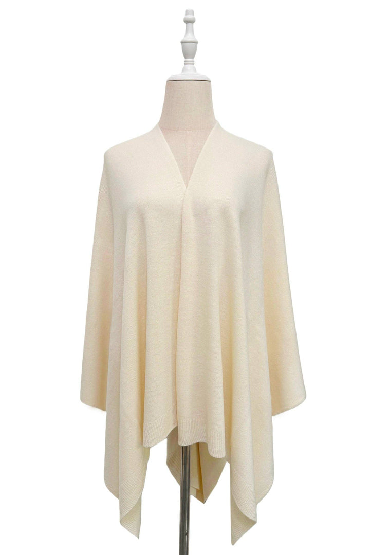 Plain Wool Cape/Shawl: Beige