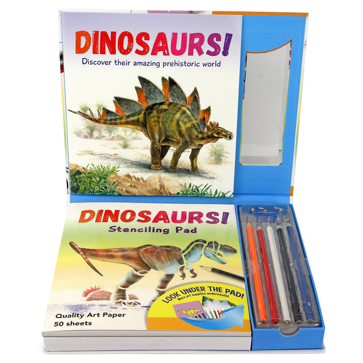Imagine It Dinosaur Book & Stencil Set