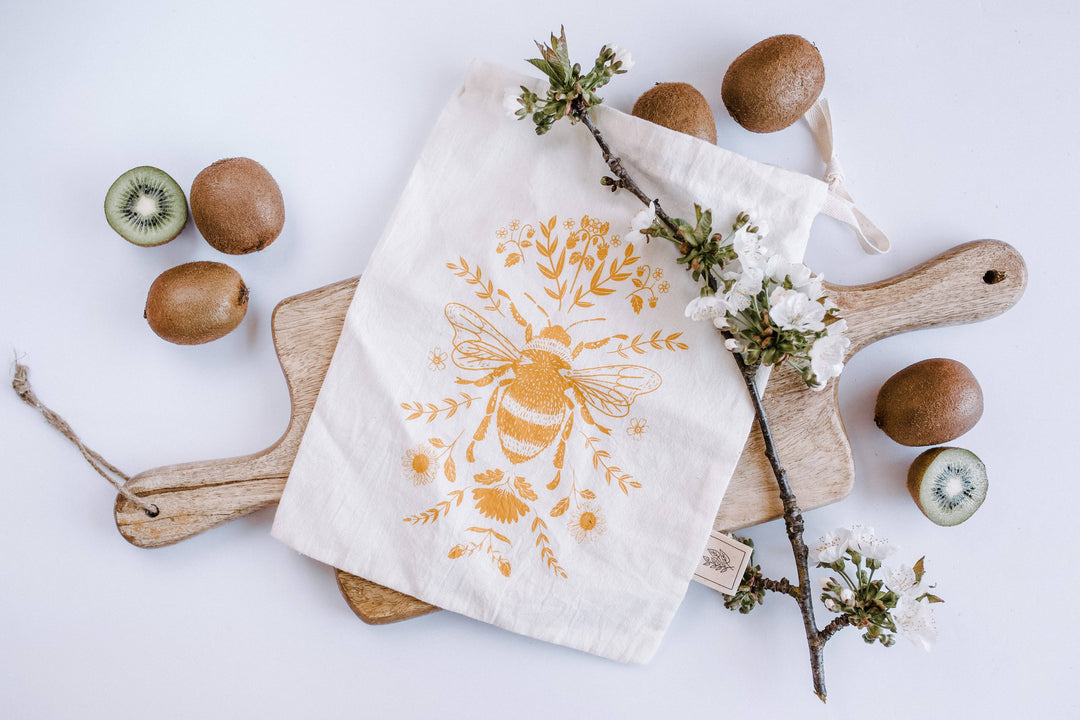 Reusable bags, set of 2 Bee Bags