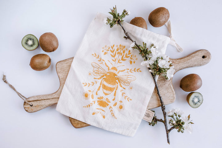 Reusable bags, set of 2 Bee Bags