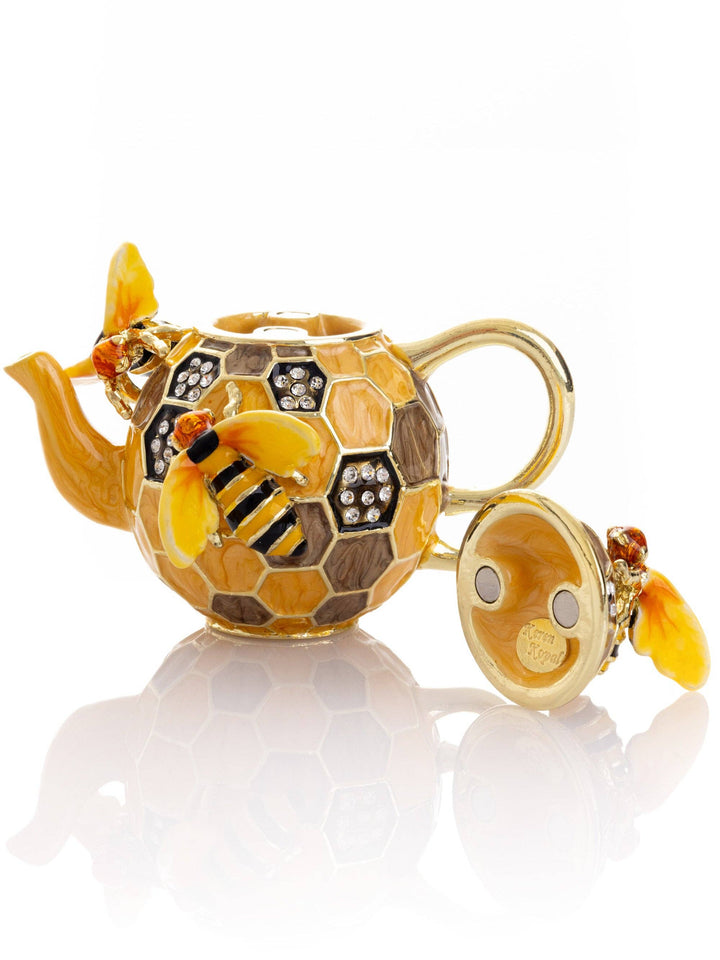 Bee & Honeycomb Teapot Trinket Box