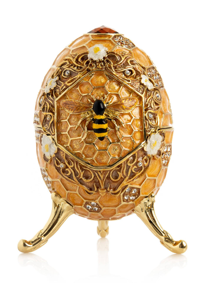 Easter Egg Honeycomb with Bees Hive trinket box
