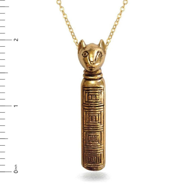 Egyptian Mummy Cat Pendant Necklace - Bastet Goddess
