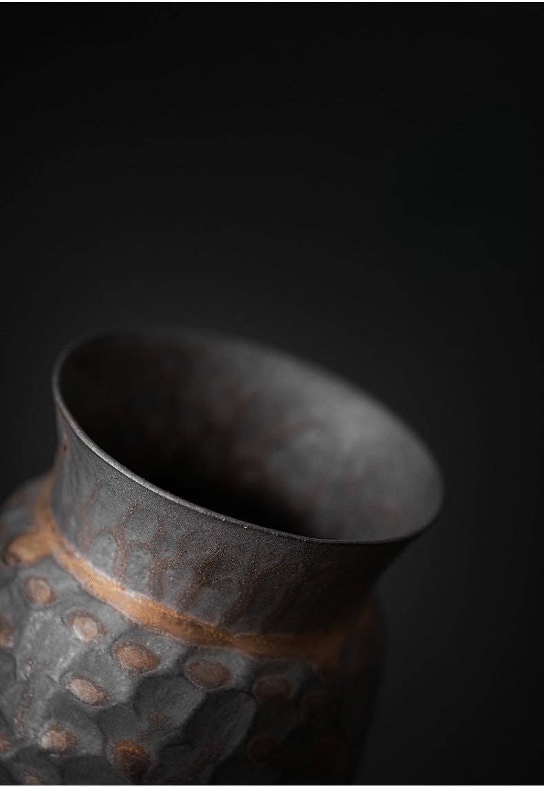 Wooden Gongfu Tea Tools Set with Black Gold Holder