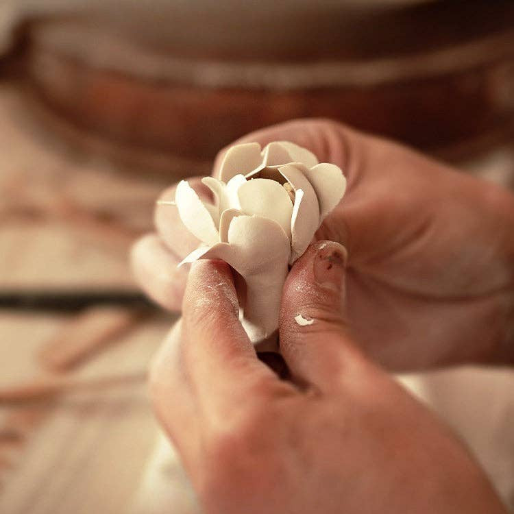 Handmade Floral Incense Holder - Pink Peony