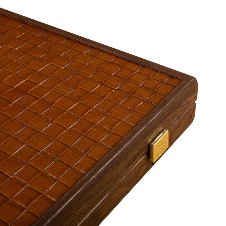 Premium Mahjong Tiles Set in Knitted Leather Wooden Case