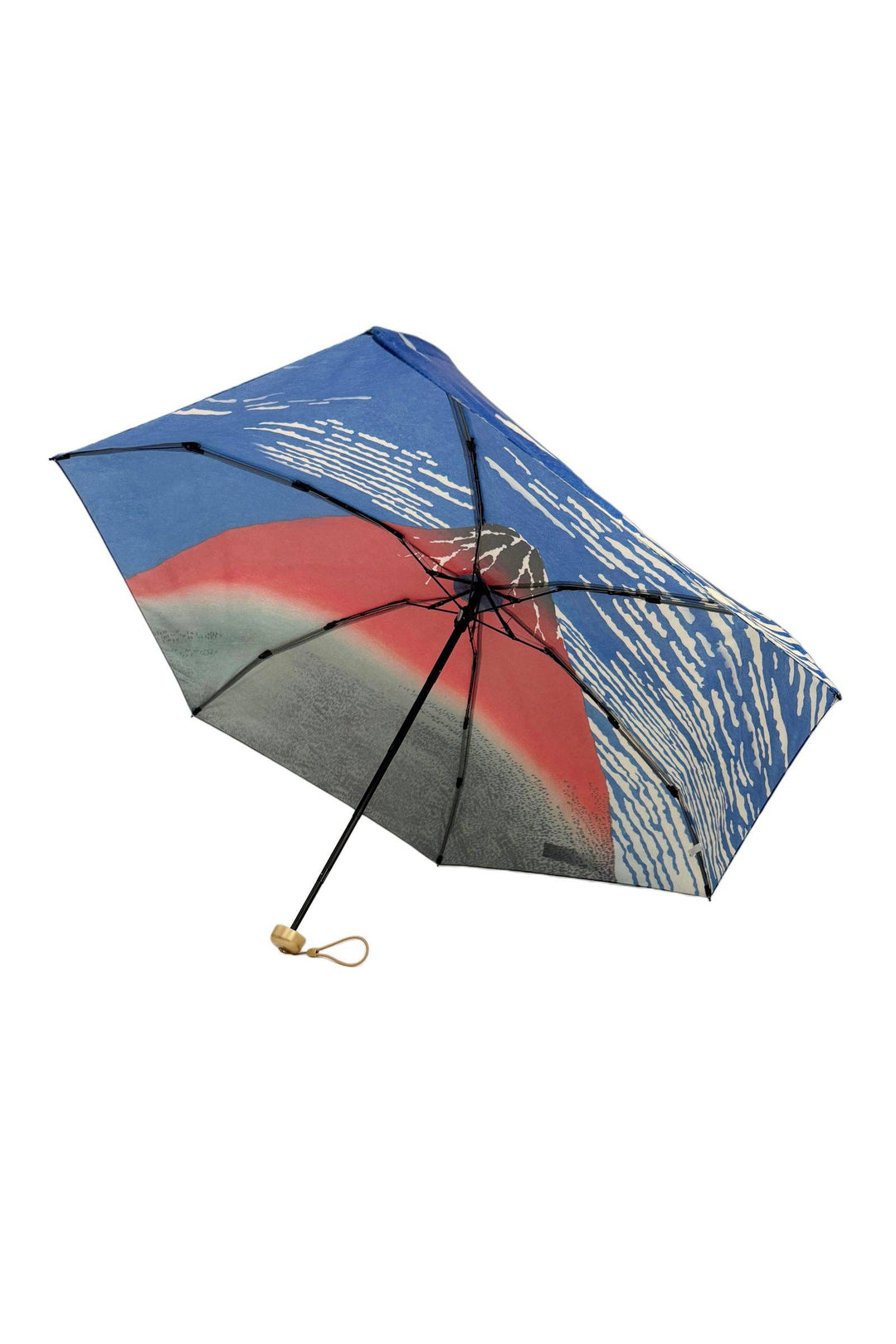 Hokusai Red Mount Fuji Umbrella with Travel Case (Mini)