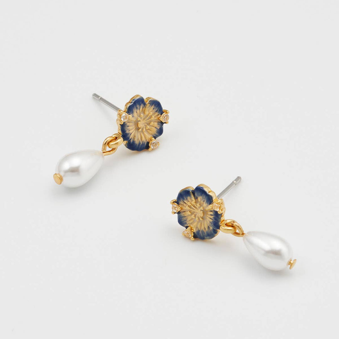Larkspur Pearl Drop Earrings