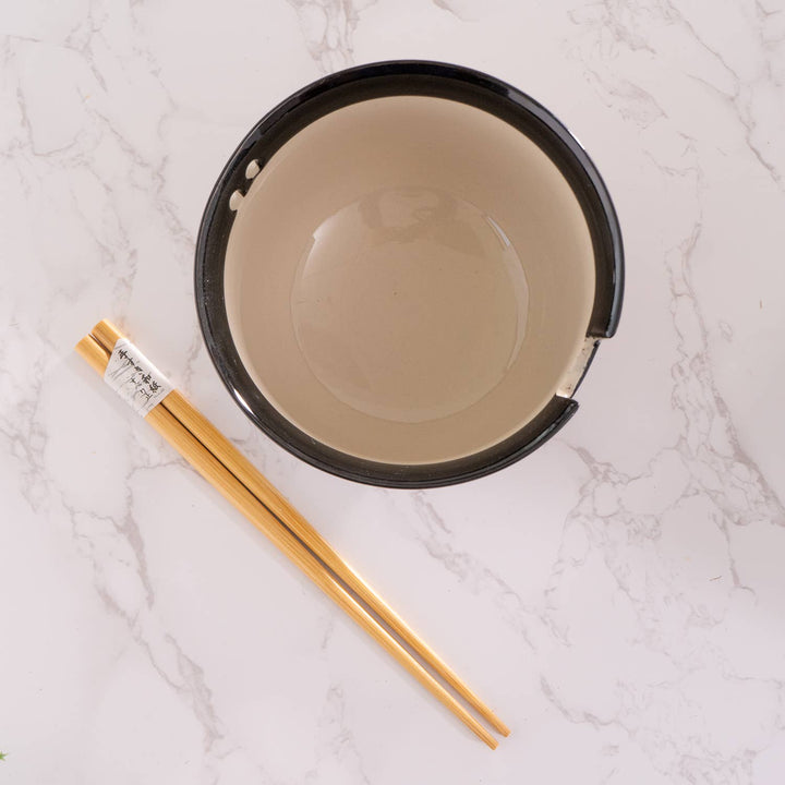 Black Dragon Design 18oz 5.25"D Bowl With Chopsticks Set