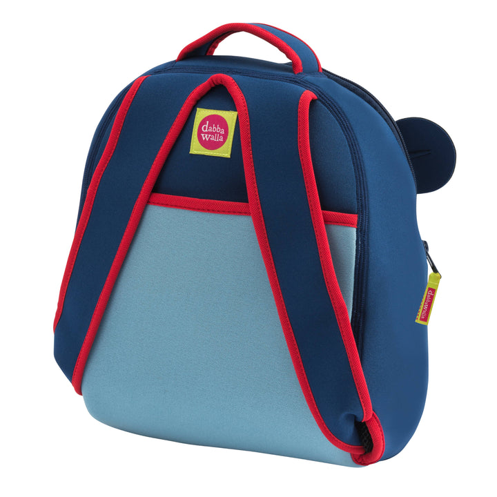 Dabbawalla Machine Washable Preschool Backpack, Blue Monkey