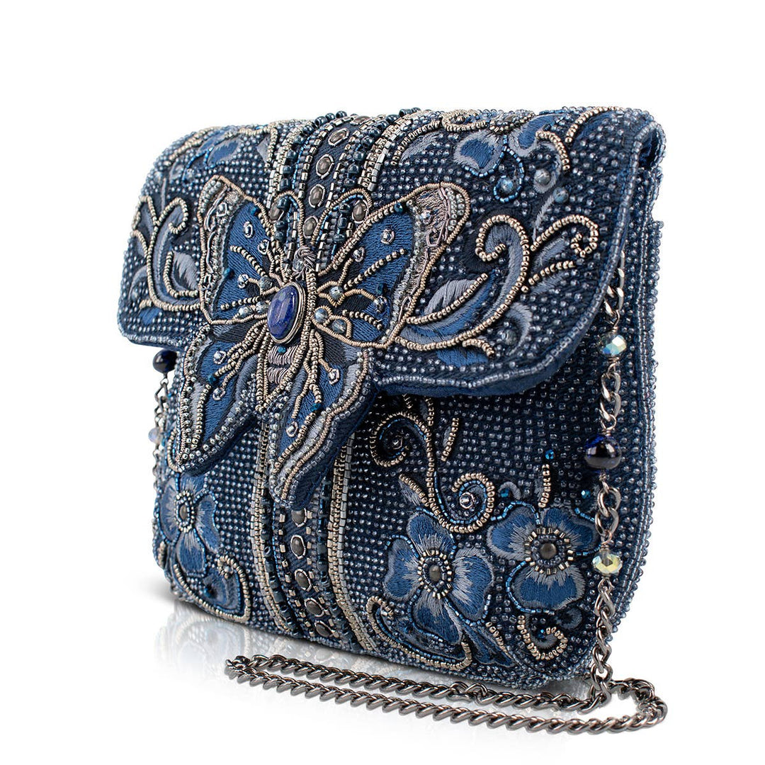 Blue Alchemy Butterfly and Floral Handbag