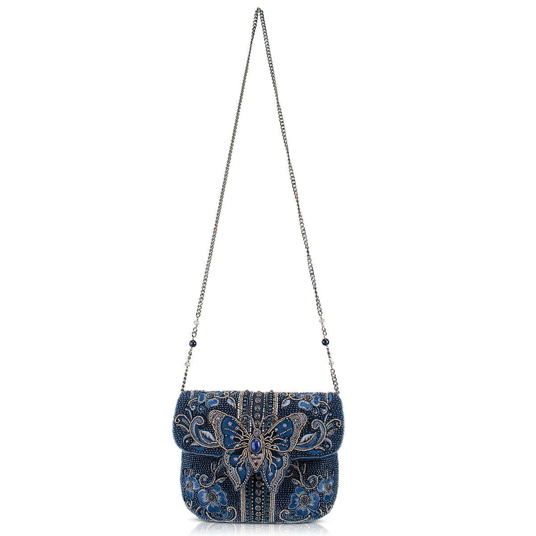 Blue Alchemy Butterfly and Floral Handbag