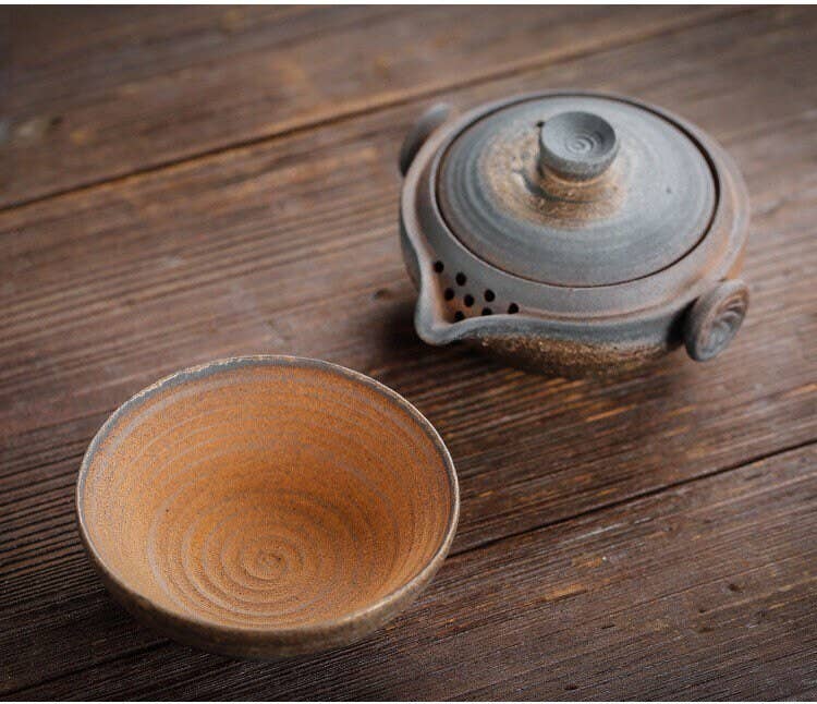 Handmade Ceramic Gaiwan Tea Set (Short version) Shiboridashi Teapot