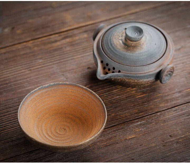 Handmade Ceramic Gaiwan Tea Set (Short version) Shiboridashi Teapot