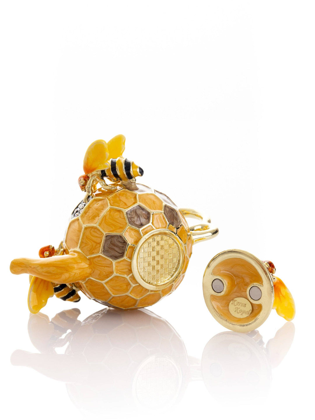 Bee & Honeycomb Teapot Trinket Box