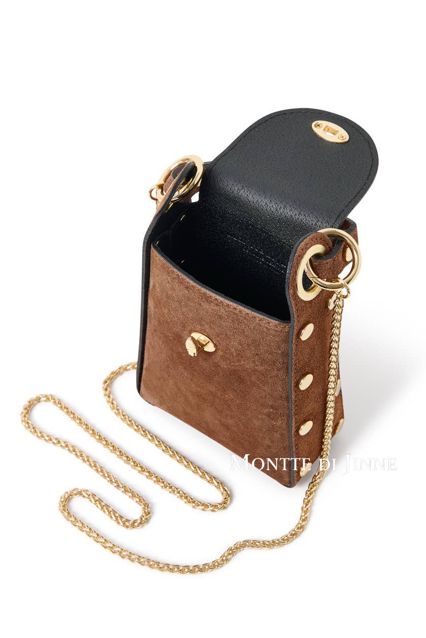 Italian Premium Suede Bee SmallBox Crossbody Bag