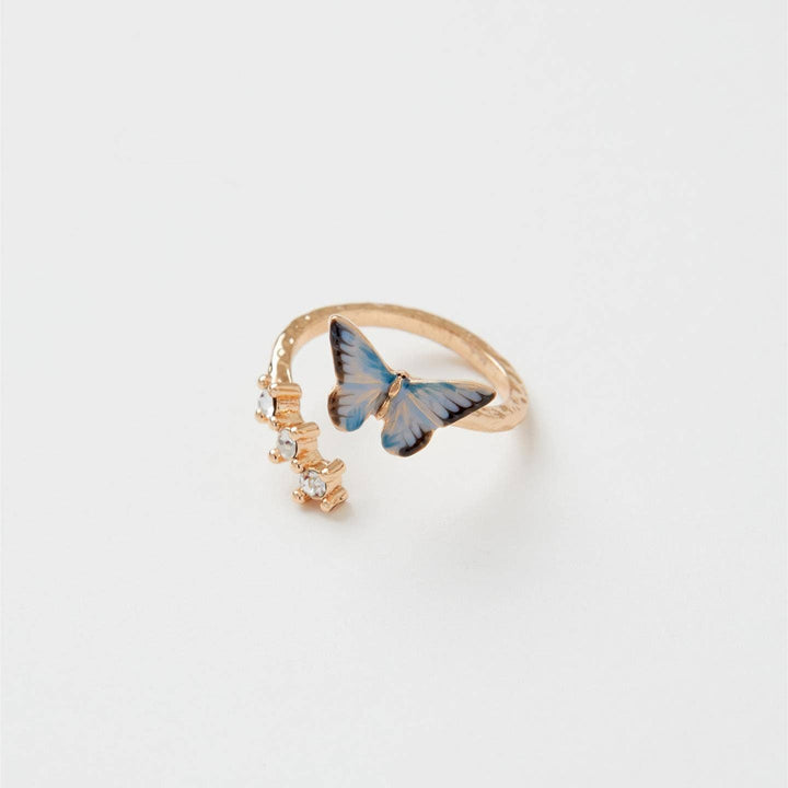 FABLE Enamel Blue Butterfly Ring