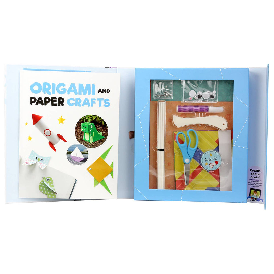 Kits for Kids Origami & Paper Crafts Guidebook & Craft Set