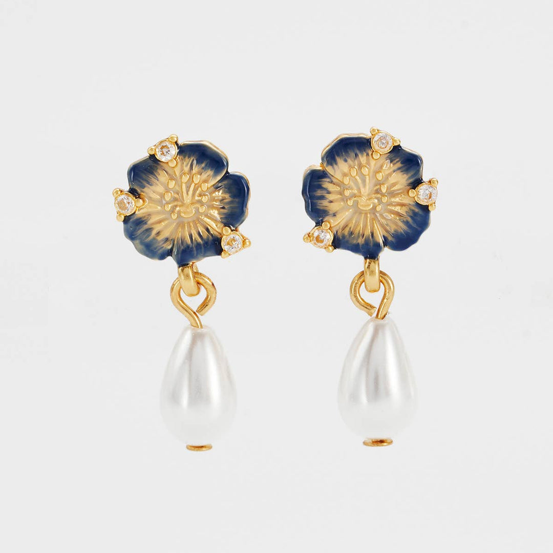 Larkspur Pearl Drop Earrings