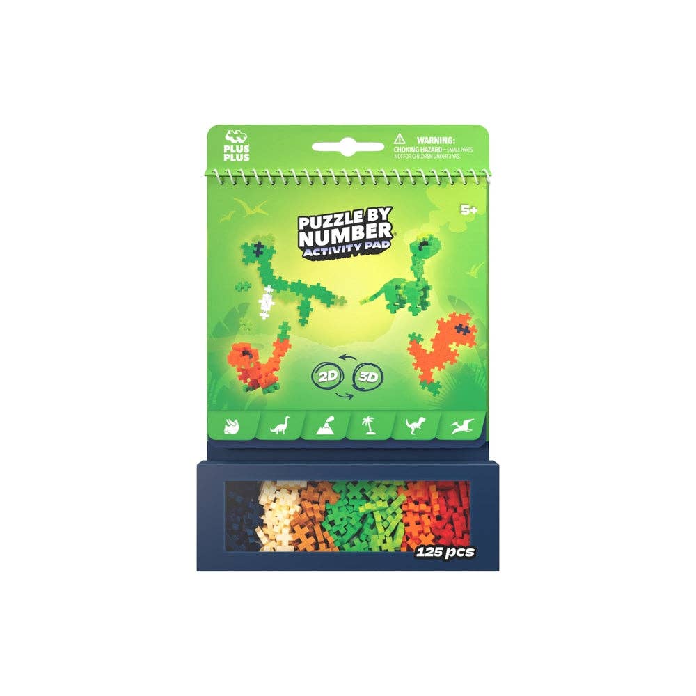 PUZZLE BY NUMBER - ACTIVITY PAD - DINOSAURS - 125pcs