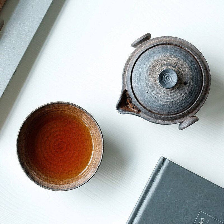 Handmade Ceramic Gaiwan Tea Set (Short version) Shiboridashi Teapot